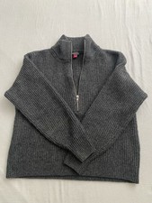 Vince Camuto Women s quarter-zip cable knit pullover sweater gray Mediun