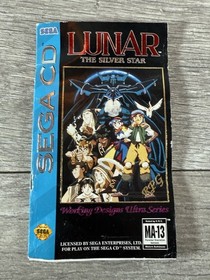 Lunar: The Silver Star (Sega CD, 1993) Complete CIB W/ Foam (Water Damage)