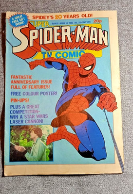 Vintage Spider-Man Comic No. 475 (1982) UK Anniversary Issue 20 Years Old Marvel