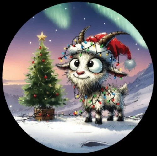 Christmas Advent Hayleybug 1/10th oz Merry Goat 'mas Silver Round