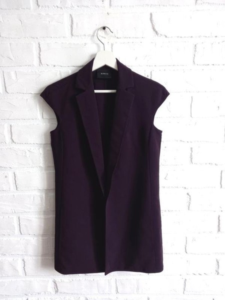 Women Akris Vest Purple Wool 34 / XS / 42