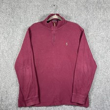 Polo Ralph Lauren Estate Rib Pullover Sweater Burgundy Red Mens Large 2397