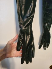 Black Latex Opera Gloves/Shoulder-LengthM/L Larger Bicep Fetish Wear