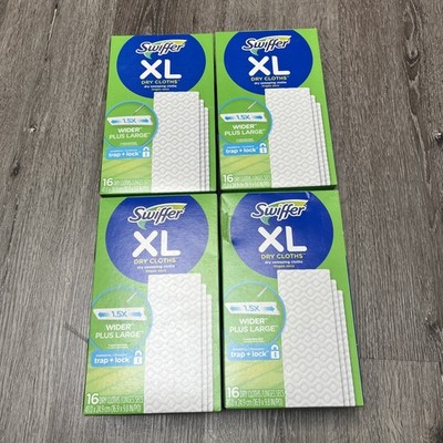 Lot Of 4 Swiffer XL Dry Sweeping Cloth Multi-Surface 1.5X Wider Plus Large 16pc