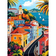 Paint by Numbers for Adults Beginner Autumn Town Street DIY Oil Painting Art