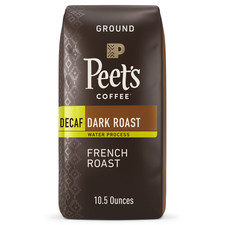 Peet's Coffee Decaf French Roast, Dark Roast Ground Coffee, 10.5 oz Bag