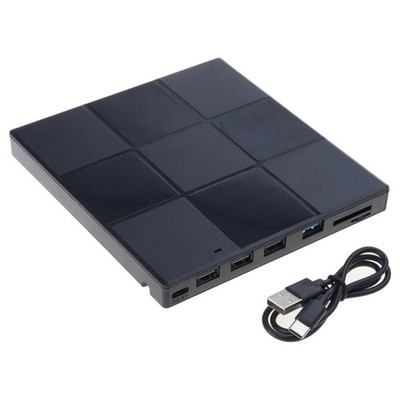 USB 3.0 External DVD Drive Multiport Hub with Card Reader for Laptop Desktop