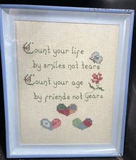 Cross Stitch Vintage Framed Needle Point Frame 8x11
