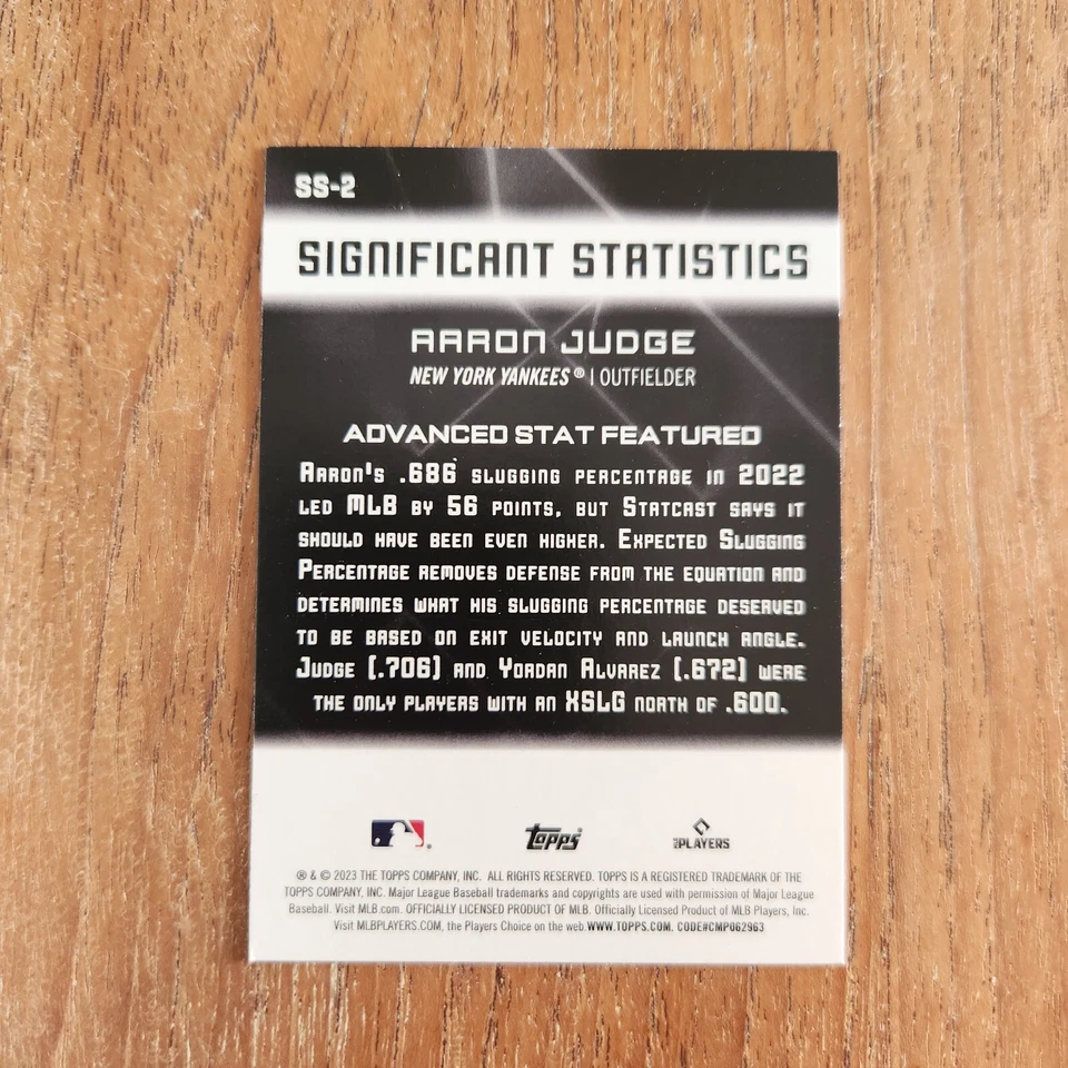 2023 Topps Series 2 Significant Statistics Aaron Judge SS-2 New York Yankees - Image 2 of 2