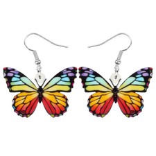 Acrylic Floral Butterfly Earrings Dangle Novelty Insects Jewelry Charms Gifts