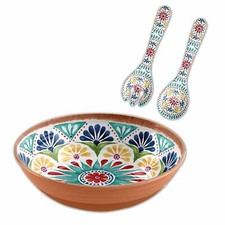 Purely Home Rio Medallion Outdoor/BBQ ? Plastic/Melamine Salad Serving Set
