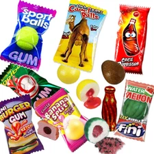 Fini Candy Water Melon, Camel Balls, Cola Bottles, Burger Gum, Banana Split