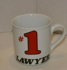 Vintage 1980’s #1 Lawyer Ceramic Coffee Mug Attorney PORCELAIN SCHMIDT BRAZIL 
