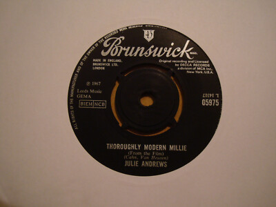 JULIE ANDREWS,  THOROUGHLY MODERN MILLIE,  BRUNSWICK RECORDS 1967 EX+