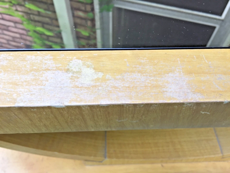 antique art deco coffee table peach mirror top MCM hollywood regency vintage 40s - Image 4 of 4