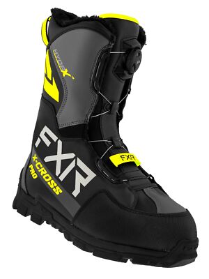FXR X-Cross Pro BOA Mens Snow Boots Black/Hi Vis
