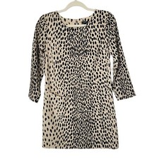 J Crew Jules Shift Dress Tunic Cheetah Leopard Wildcat Animal Print Women's Sz 0
