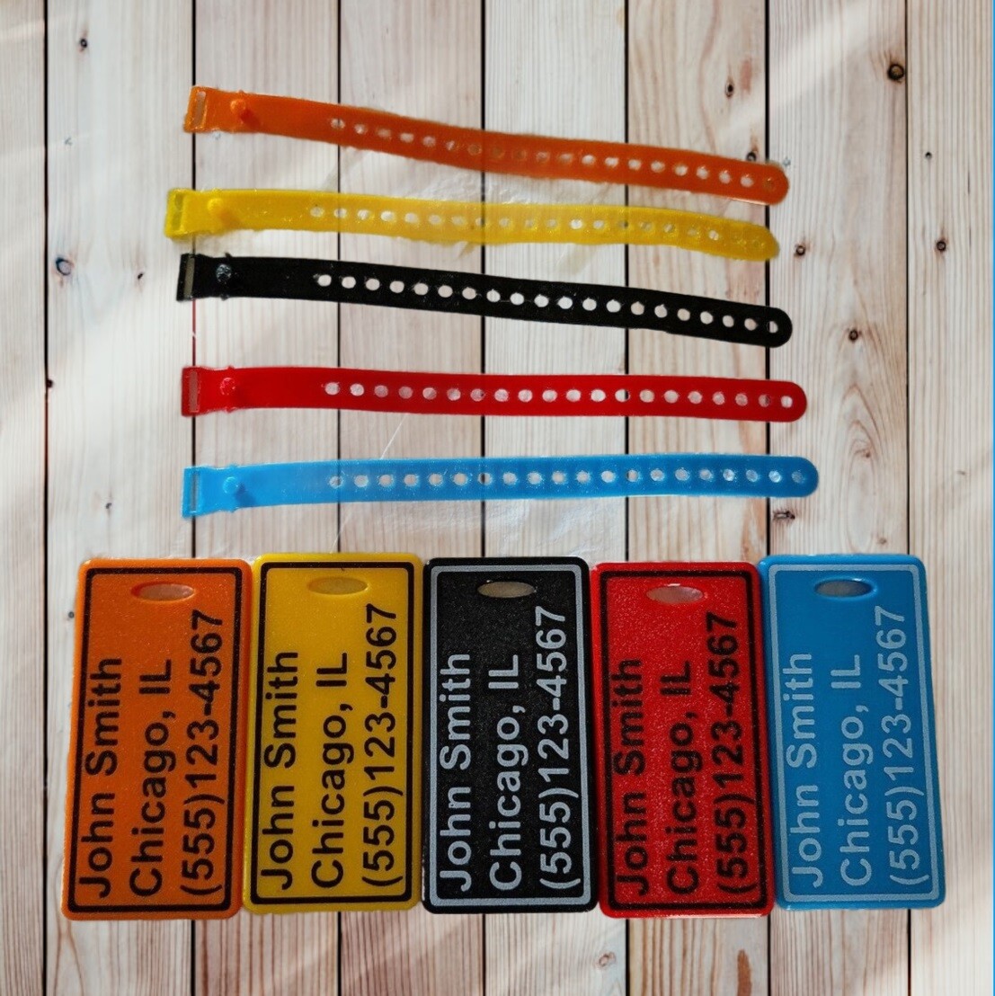 Custom luggage tags, 3d printed flexible tpu, many colors
