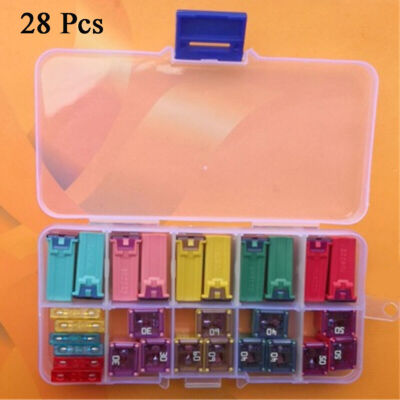 28Pcs Car SUV Straight Female Terminals Link PAL Fuse Blade 20A 30A 40A 50A 60A