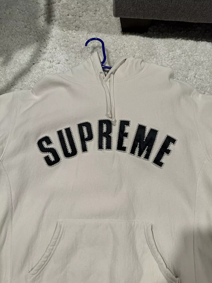 SUPREME PEARL LOGO HOODED SWEATSHIRT SIZE Medium Natural Hoodie