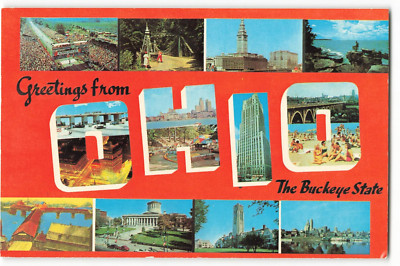 Greetings from The Buckeye State multiple views Postcard VTG CG3.