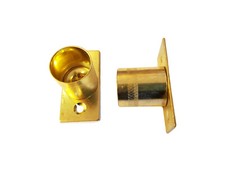 2 Brass Curtain Rod Recess Brackets 20mm Pole Support Brackets Net Voile Socket