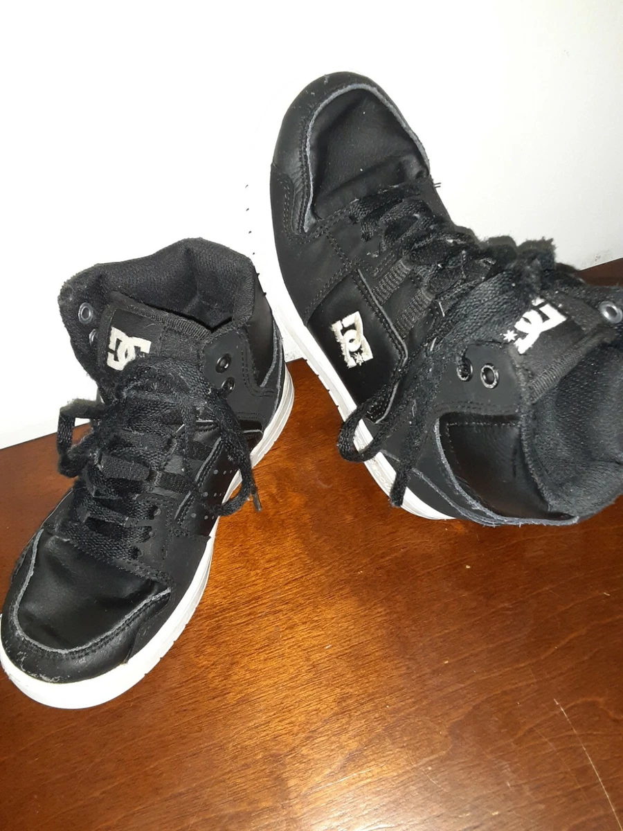 DC Skateboarding Sneakers Black Spark High RS Sz 1Y Youth High Top Kids Shoes