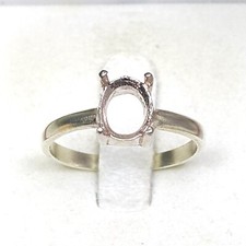 Oval 5 x 7 mm. Sterling Silver 925 Semi-Mount Setting Ring #0097