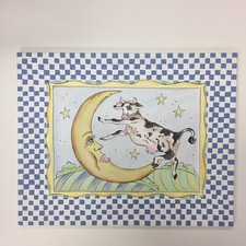 Renditions By Reesa 20  x 16  Canvas Art - Cow Jumped Over the Moon - Hey Diddle 