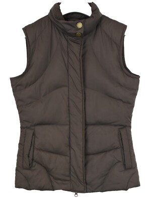 Sergio Tacchini Women s Brown Down Padded Puffer Vest US 6 Zip Quilted