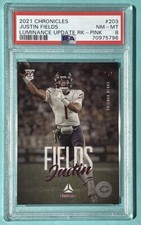 2021 Panini Chronicles Luminance Update Rookies Pink #203 Justin Fields - PSA 8