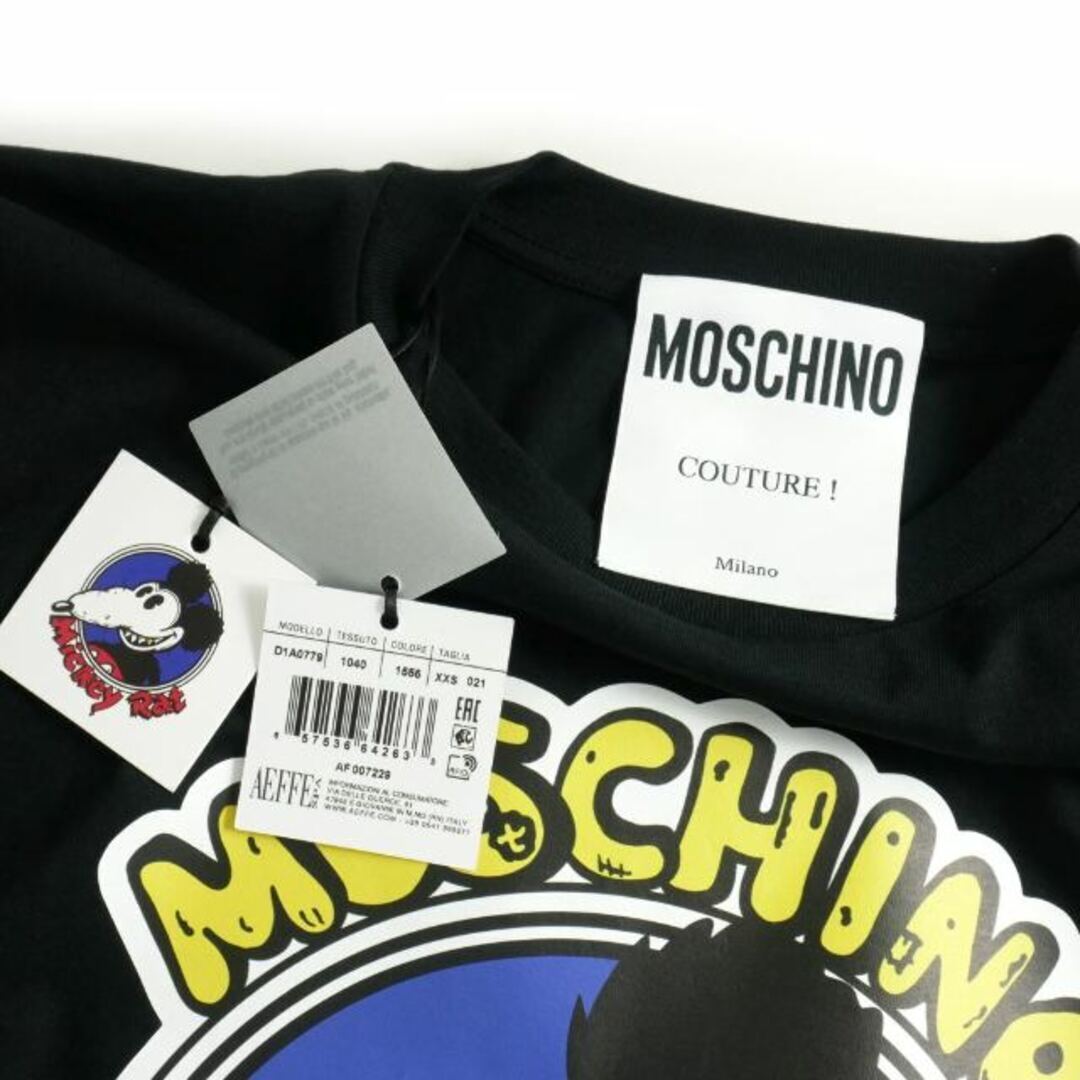 Moschino Mickey Rat Print T-shirt Cut & Sewn Short Sleeve Moschino Mickey Rat Print T-shirt Cut & Sewn Short Sleeve