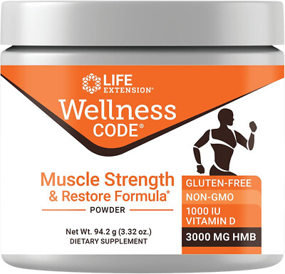 Life Extension Wellness Code  Muscle Strength & Restore Formula 3.32 oz powder