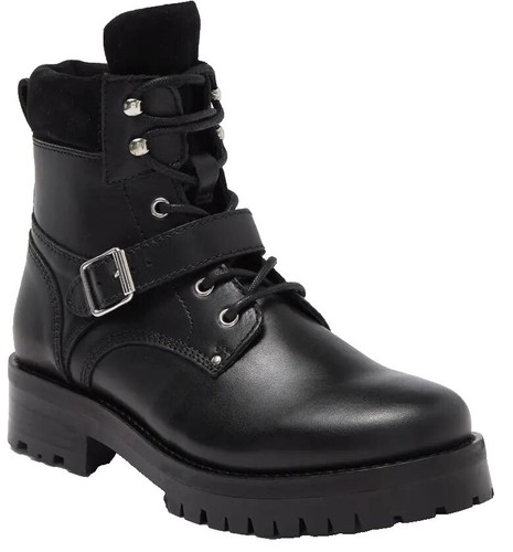 New! AllSaints Black Creed Leather Chelsea Distressed Boots  display picture 3