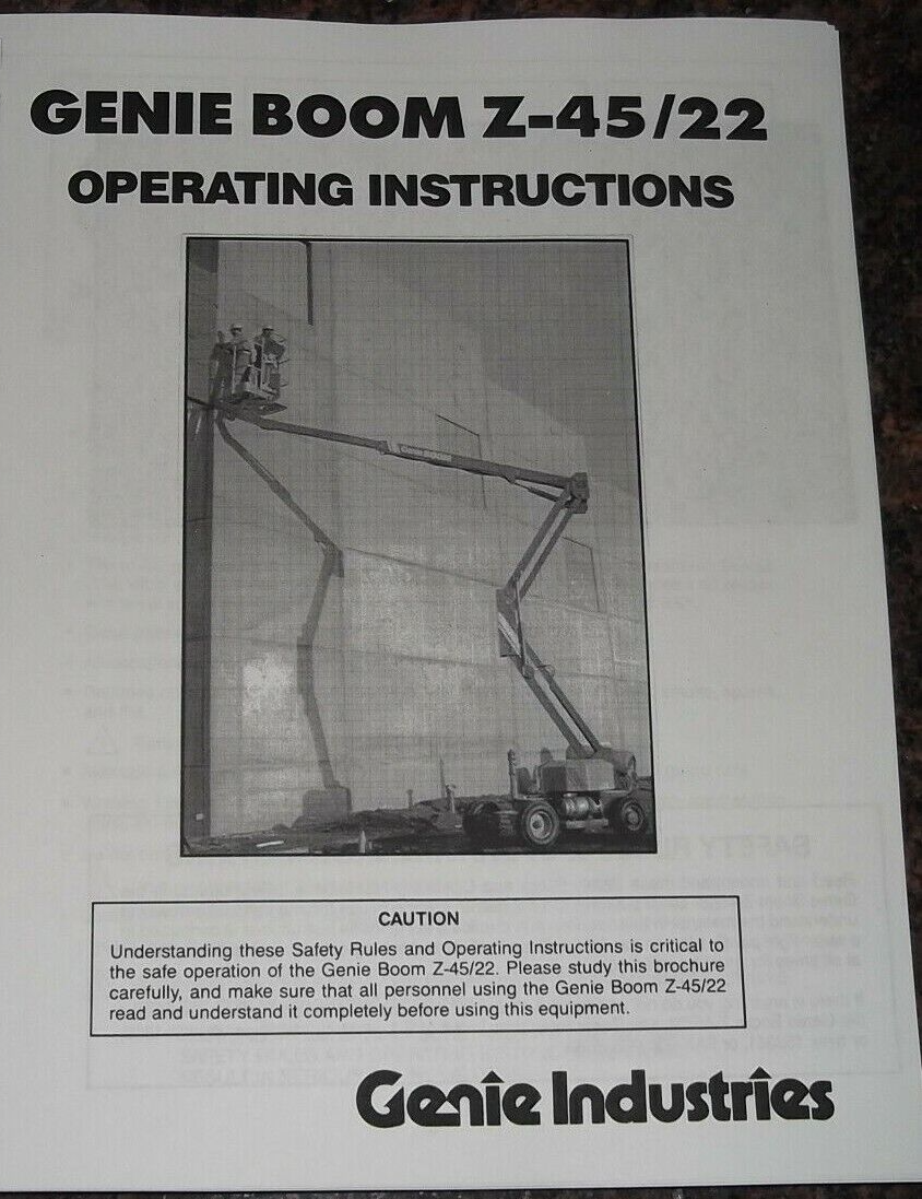GENIE Z-45 /22 MANLIFT Z BOOM LIFT REPAIR PARTS OPERATION