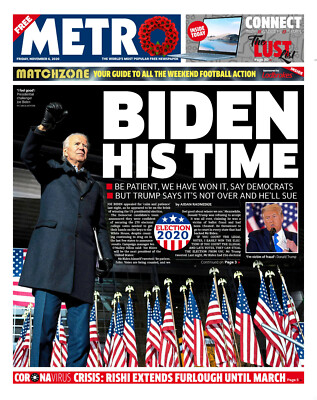 Metro Zeitung - CORONA - BIDEN EDGT NÄHER AN DER US-PRÄSIDENTSCHAFT - 6. NOVEMBER 2020