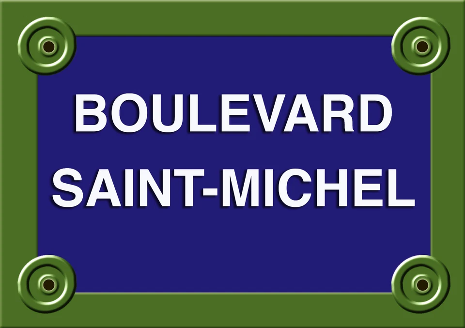 PLAQUE RUE PARIS Boulevard Saint-Michel Quartier latin Sorbonne 20X30CM ALU NEUF