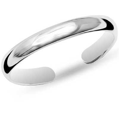 LeCalla 925 Sterling Silver Adjustable Plain Dome Band Toe Ring for Women 4 MM