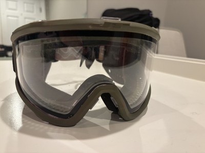 JT paintball mask OG olive thin frames  - with clear lens, soft ears and straps