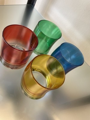 Leonardo 4 bunte Gläser Longdrink o. Whiskeygläser Gelb Rot Grün Blau a 270 ml