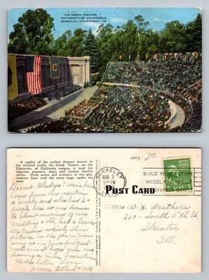 Berkeley, CA-California, Greek Theatre Crowd Scene PC Vintage c1944 Postcard