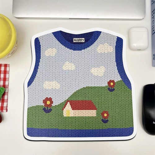 Creative Cute Sweater Printed Mouse Pad Anti-slip Thickened Keyboard Mice Mat - Photo 14/20