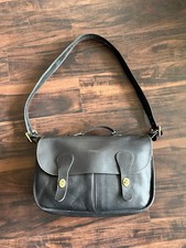 Vintage Coach Musette Leather Messenger Bag Black Made In USA Briefcase