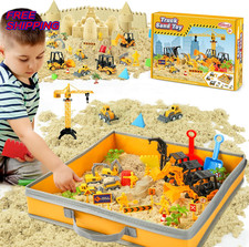 Sand Construction Kit with Big Foldable Sandbox and 2.2lbs Moldable Sensory Play