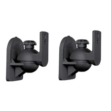 1 Pair Adjustable Speaker Wall Mount, Bookshelf, Surround Sound, 3.5 kg, Black