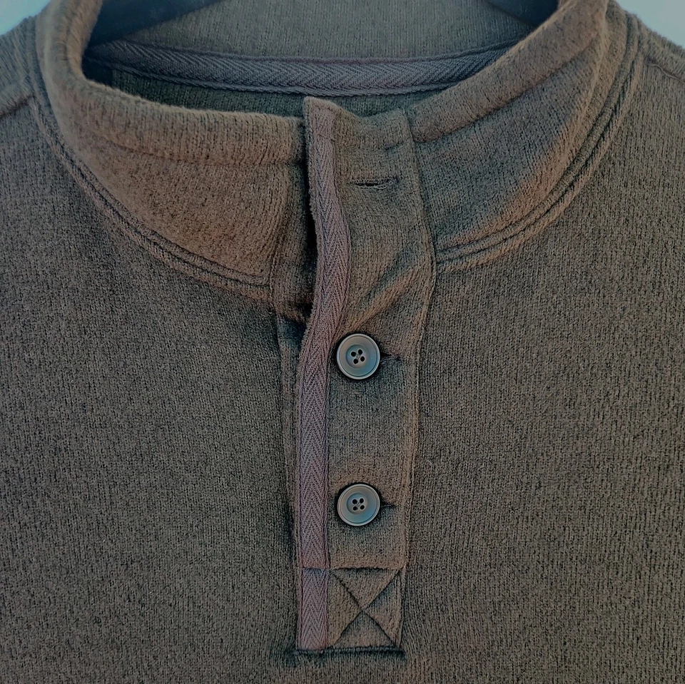 Alpine Design XXL Men's Brown Pullover Sweater,  2-button, Breathable, High Neck - Image 3 of 4