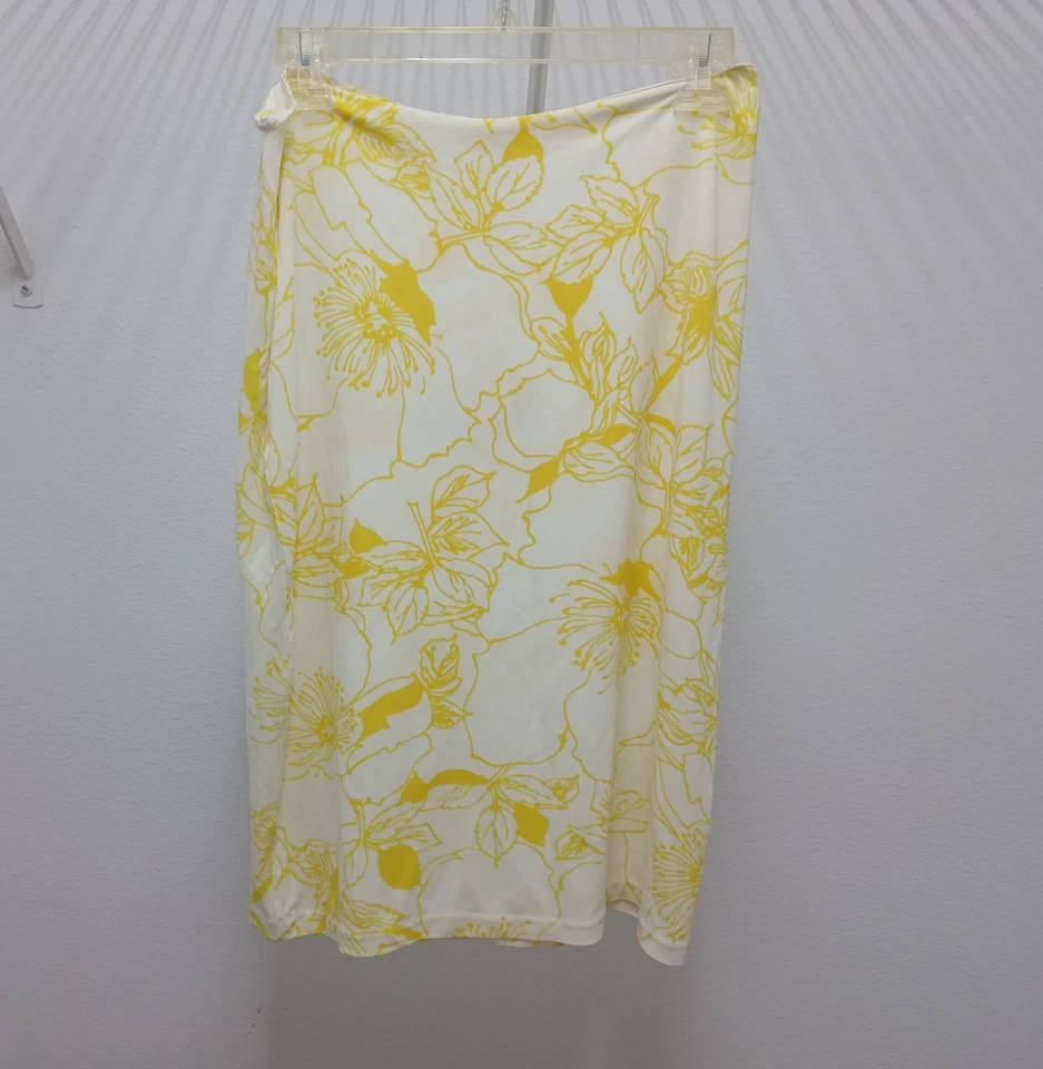 Anna Molinari IT 42 6 M Amarillo Blanco Slinky Tejido Pull On Falda NUEVA Foto 3 de 3