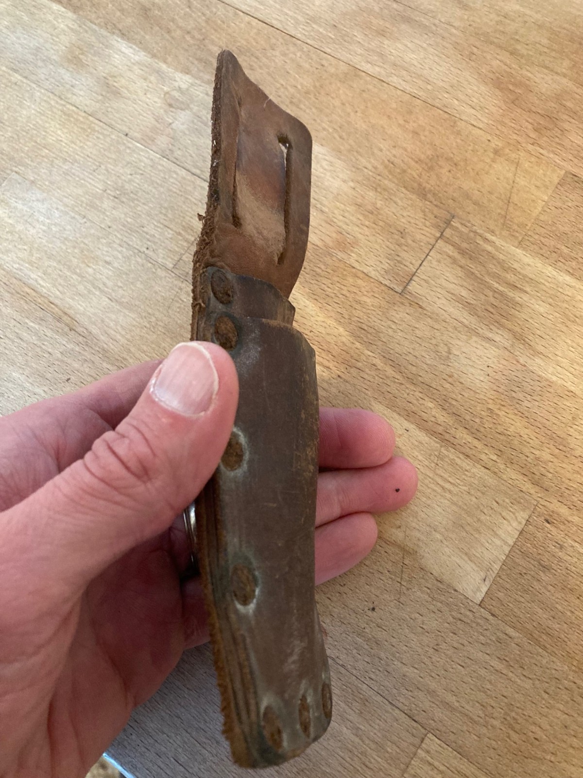 Vintage Leather Tool Sheath Fixed Blade Pouch scissors Ranch Farm Belt Case 7x2