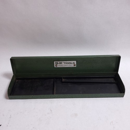 Vintage SK Tools Green Metal Socket Ratchet Case 10.5" x 2.5" x 1"