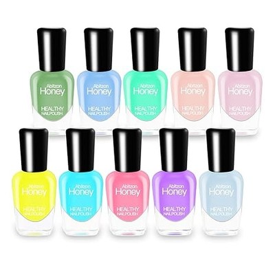 Quick Drying Non-Toxic Water-Based Nail Polish Set (10 Colors)
